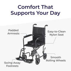 Drive Medical silla plegada en el maletero para transporte y almacenamiento práctico