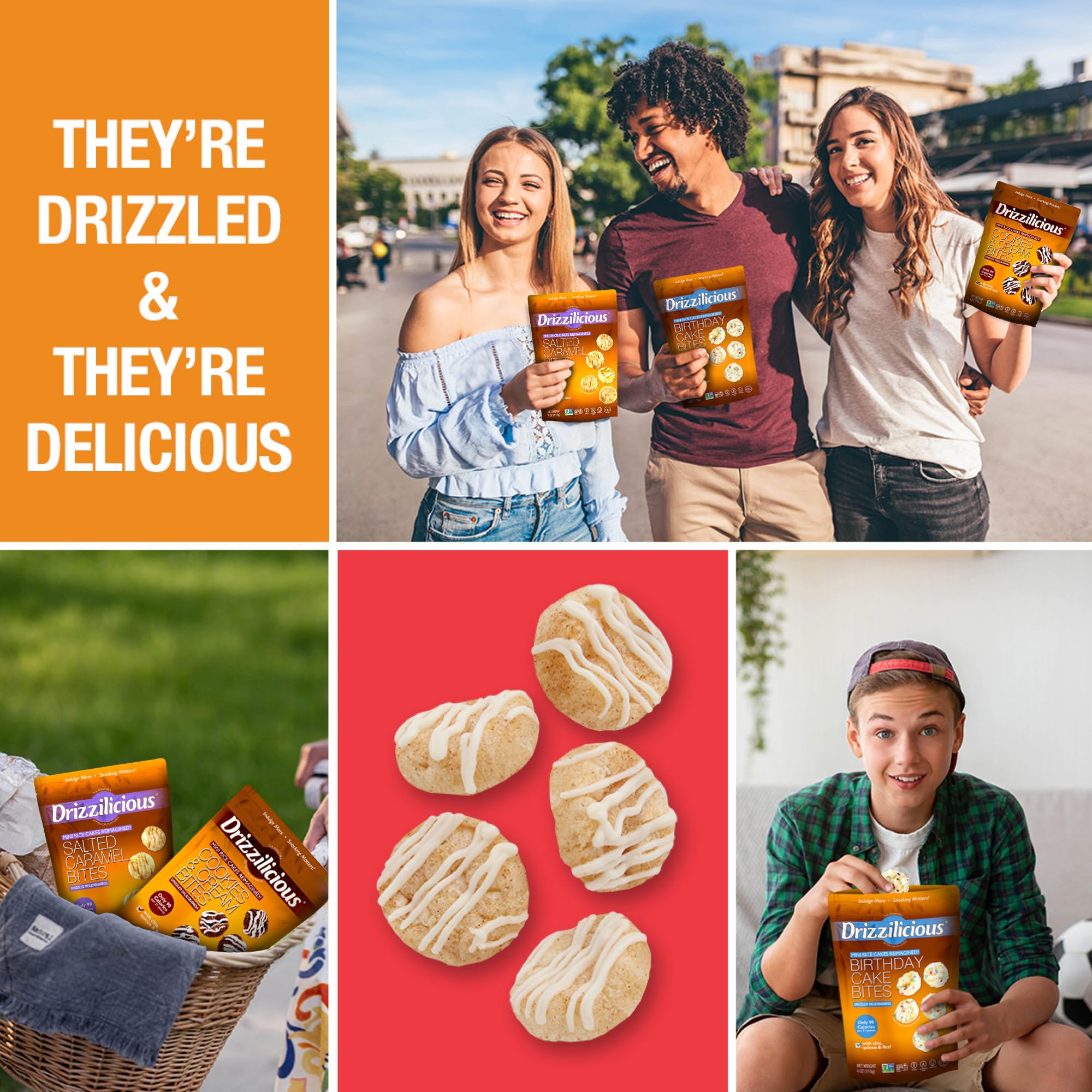 Drizzilicious pack de 10 bolsas apiladas para llevar y compartir