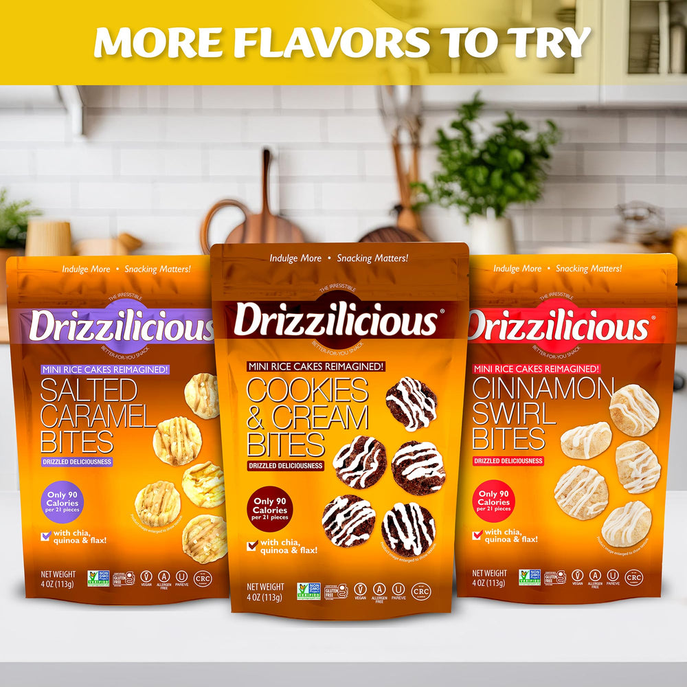 Drizzilicious etiqueta de ingredientes y certificaciones sin gluten y vegano