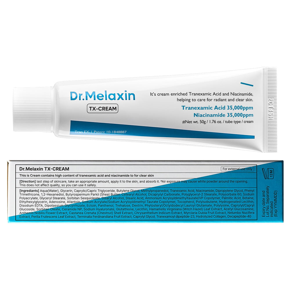 Dr.Melaxin envase lateral con texto y símbolos de seguridad
