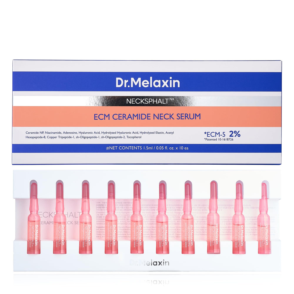 Dr.Melaxin front packaging showing box and ten ampoules for convenient treatment