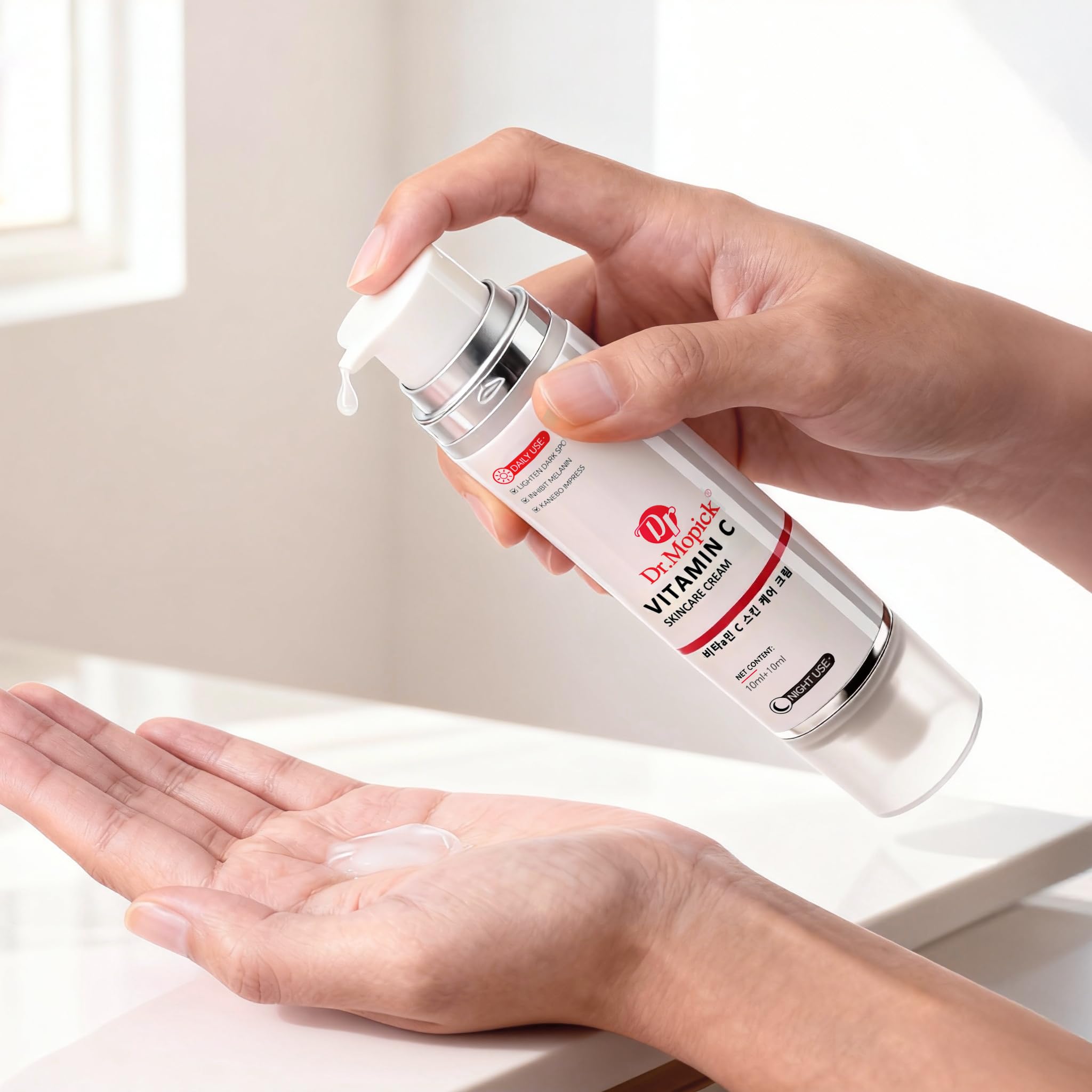 DR.MOPICK etiqueta con ingredientes clave visible y claro beneficio