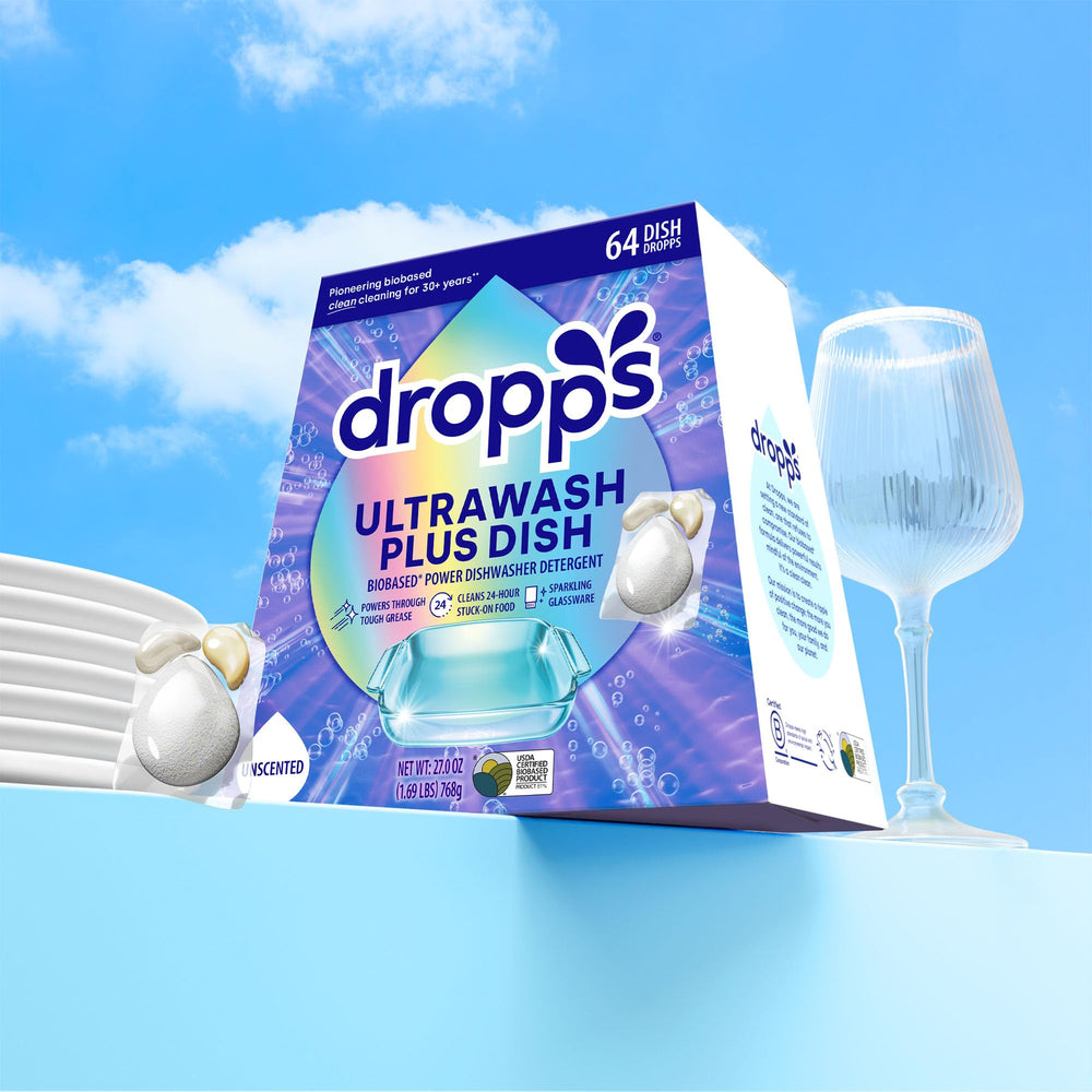 dropps primer plano de cápsula resaltando diseño de triple cámara y eficacia