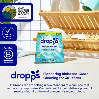 dropps empaque ecológico sin plástico destacando sostenibilidad