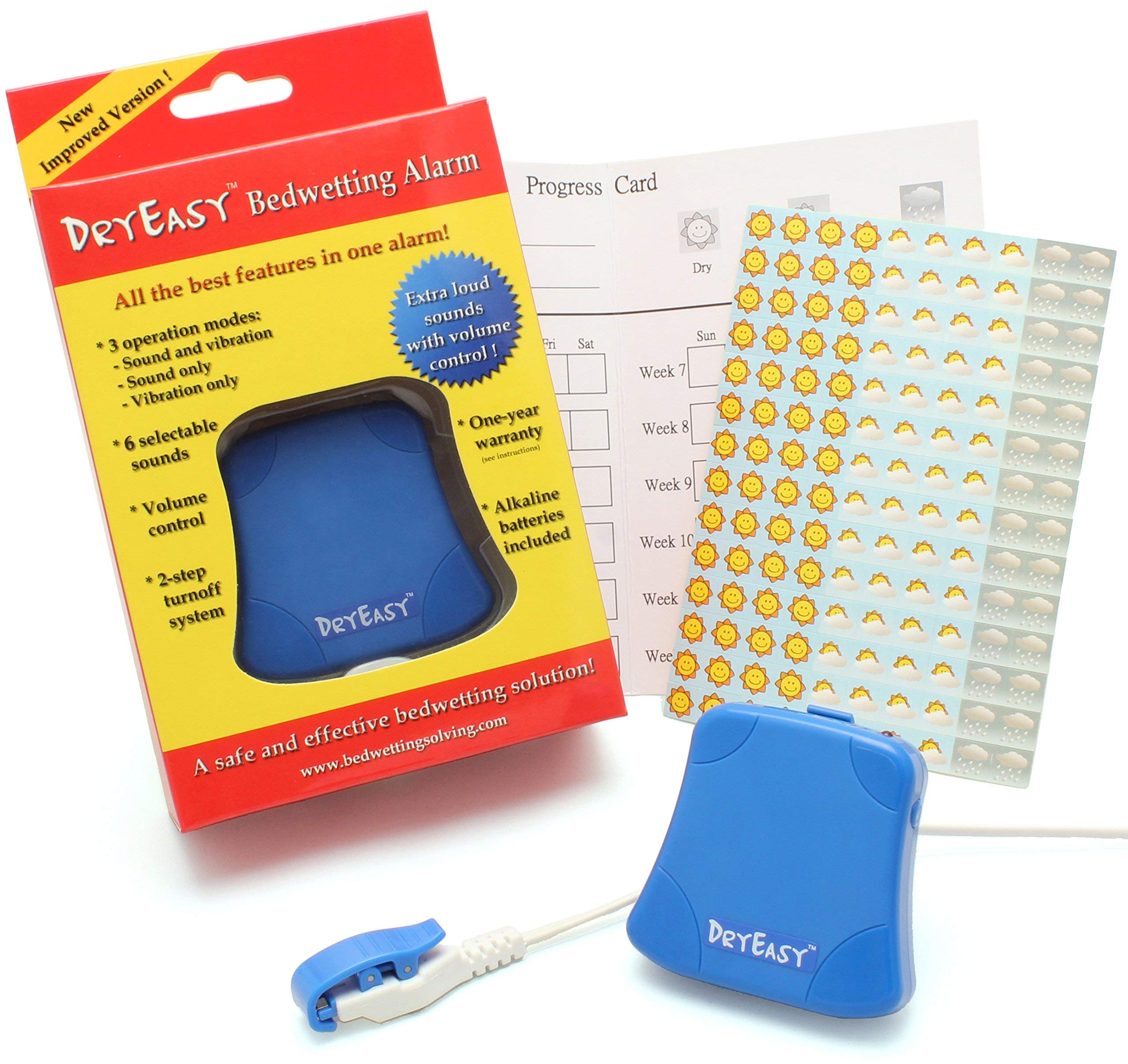 DRYEASY alarma frontal mostrando carcasa compacta y controles fáciles de usar