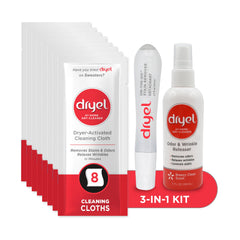 dryel empaque frontal del kit mostrando contenidos y ventaja rápida