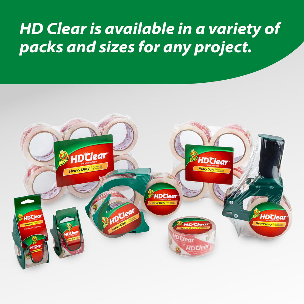 Duck HD stacked rolls beside a ruler showing length and quantity value benefit