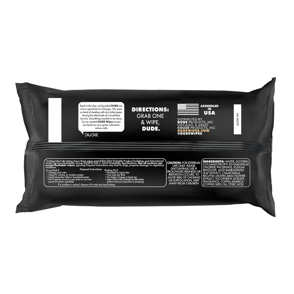 DUDE Wipes ambiente matutino con taza de café para transmitir aroma energizante