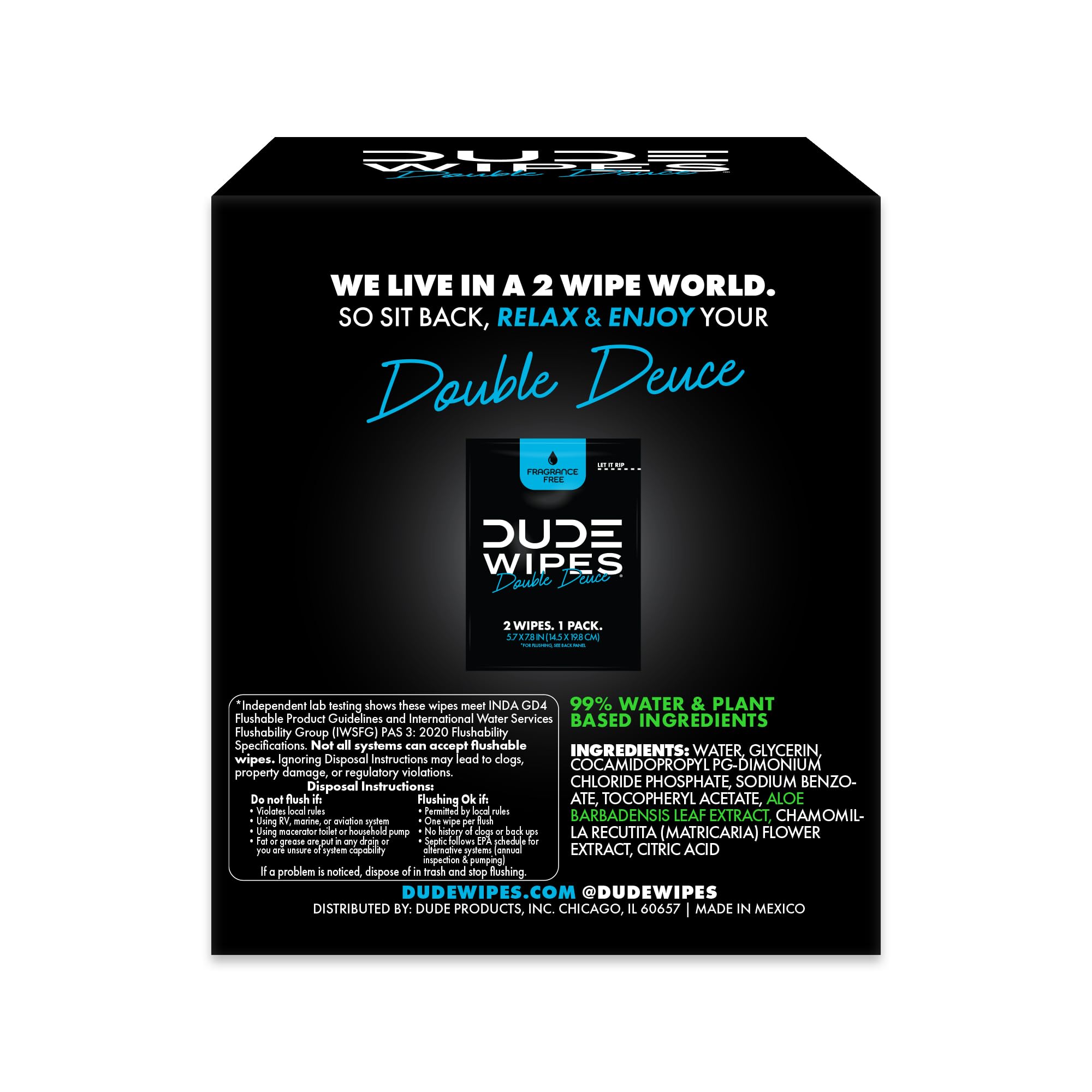 DUDE Wipes en mochila y escenario lifestyle destacando portabilidad y frescura
