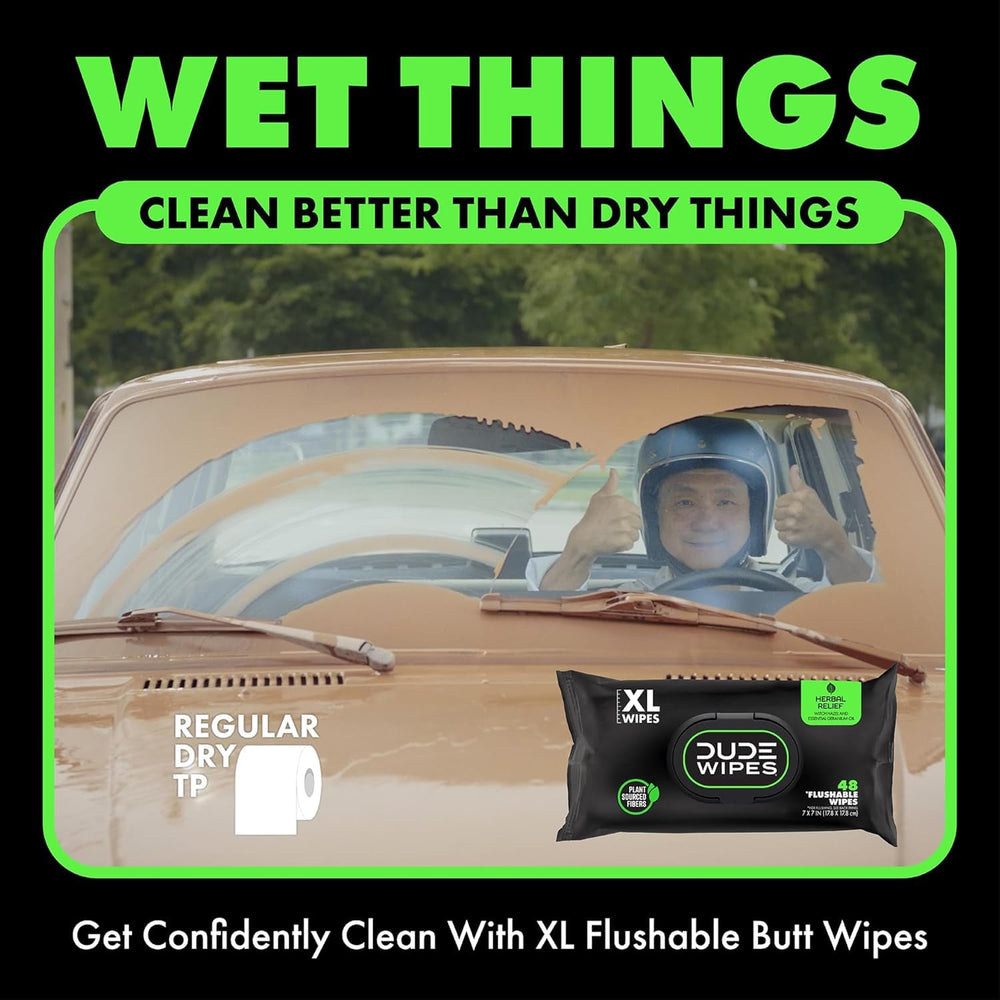 DUDE Wipes empaque lateral revelando 288 unidades para ahorro