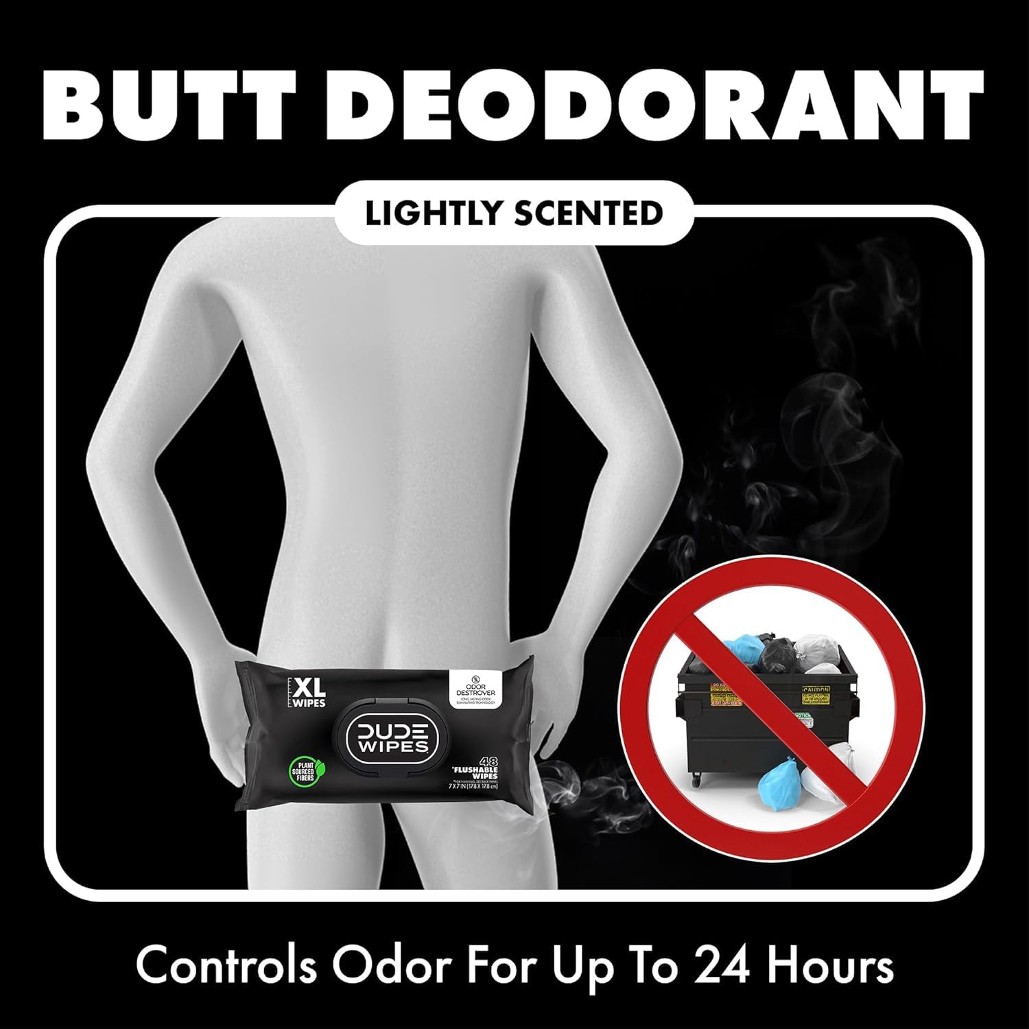DUDE Wipes en baño moderno mostrando uso cotidiano y control de olores