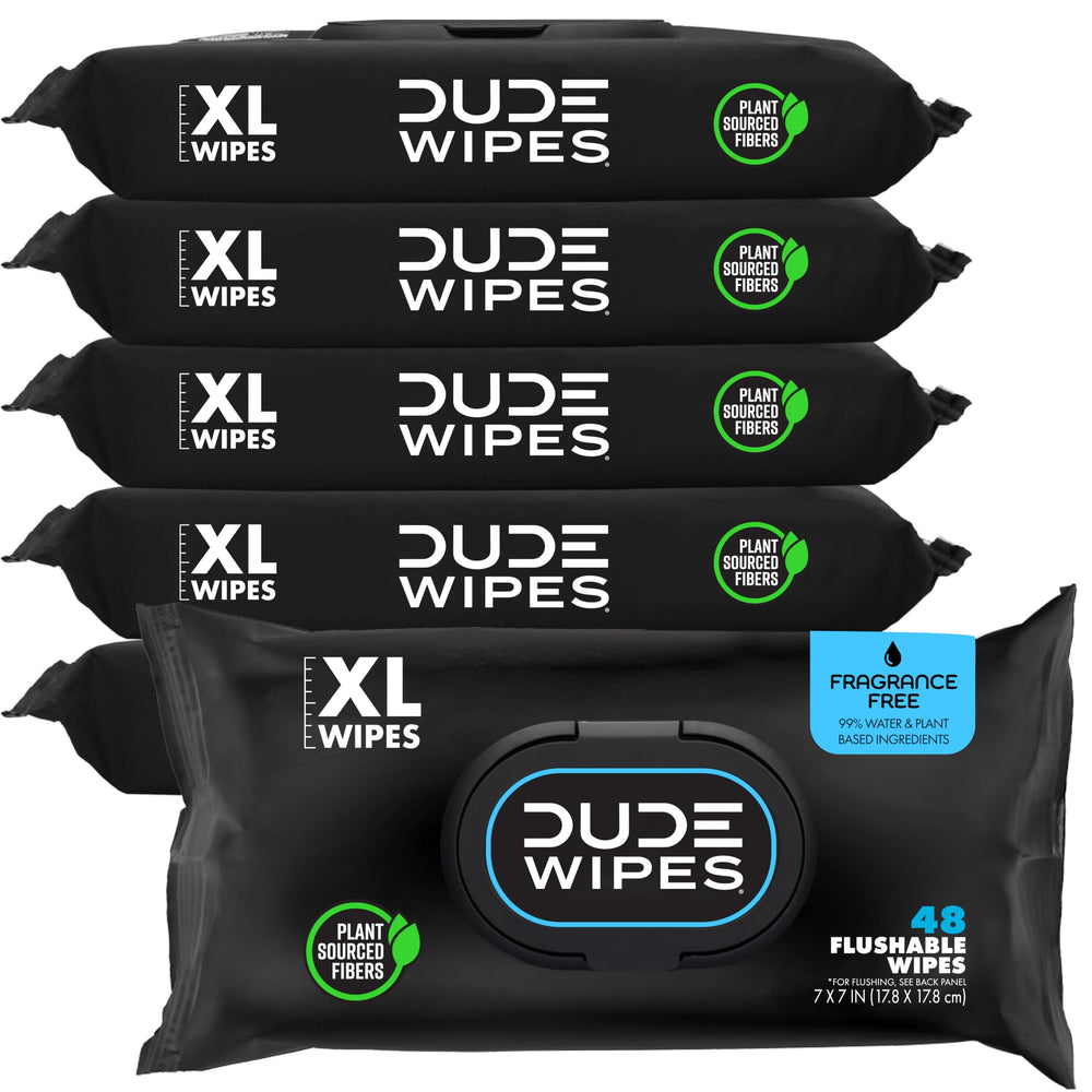 DUDE Wipes paquete frontal 288 unidades mostrando formato económico y conveniencia
