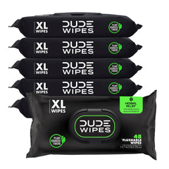 DUDE Wipes paquete frontal Herbal Relief mostrando diseño y cantidad