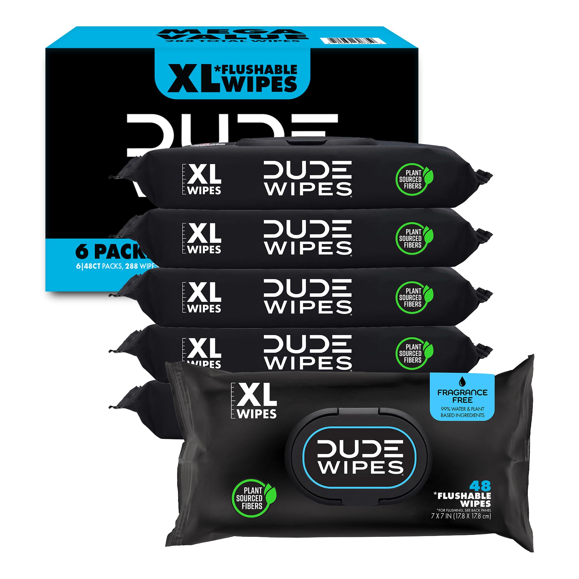 DUDE Wipes paquete frontal mostrando cantidad 288 útil para ahorro