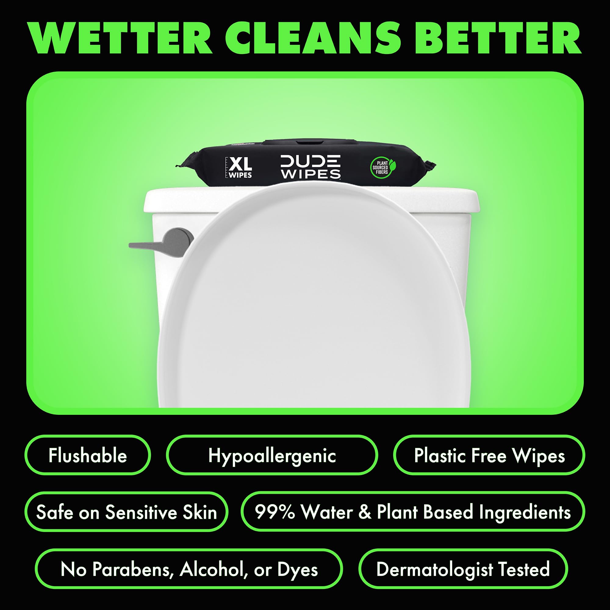 DUDE Wipes toallita extra grande extendida para mayor cobertura