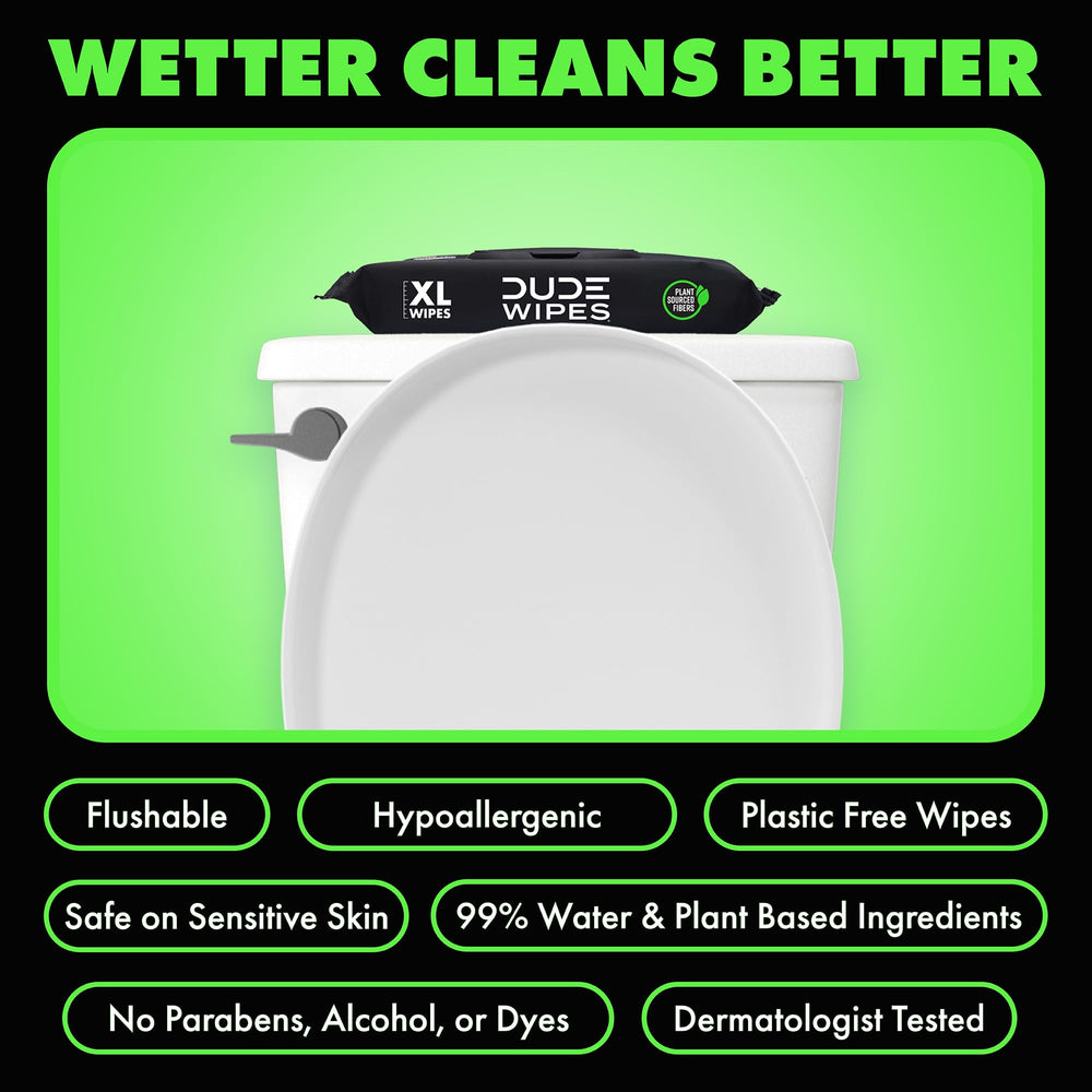 DUDE Wipes toallita extra grande extendida para mayor cobertura