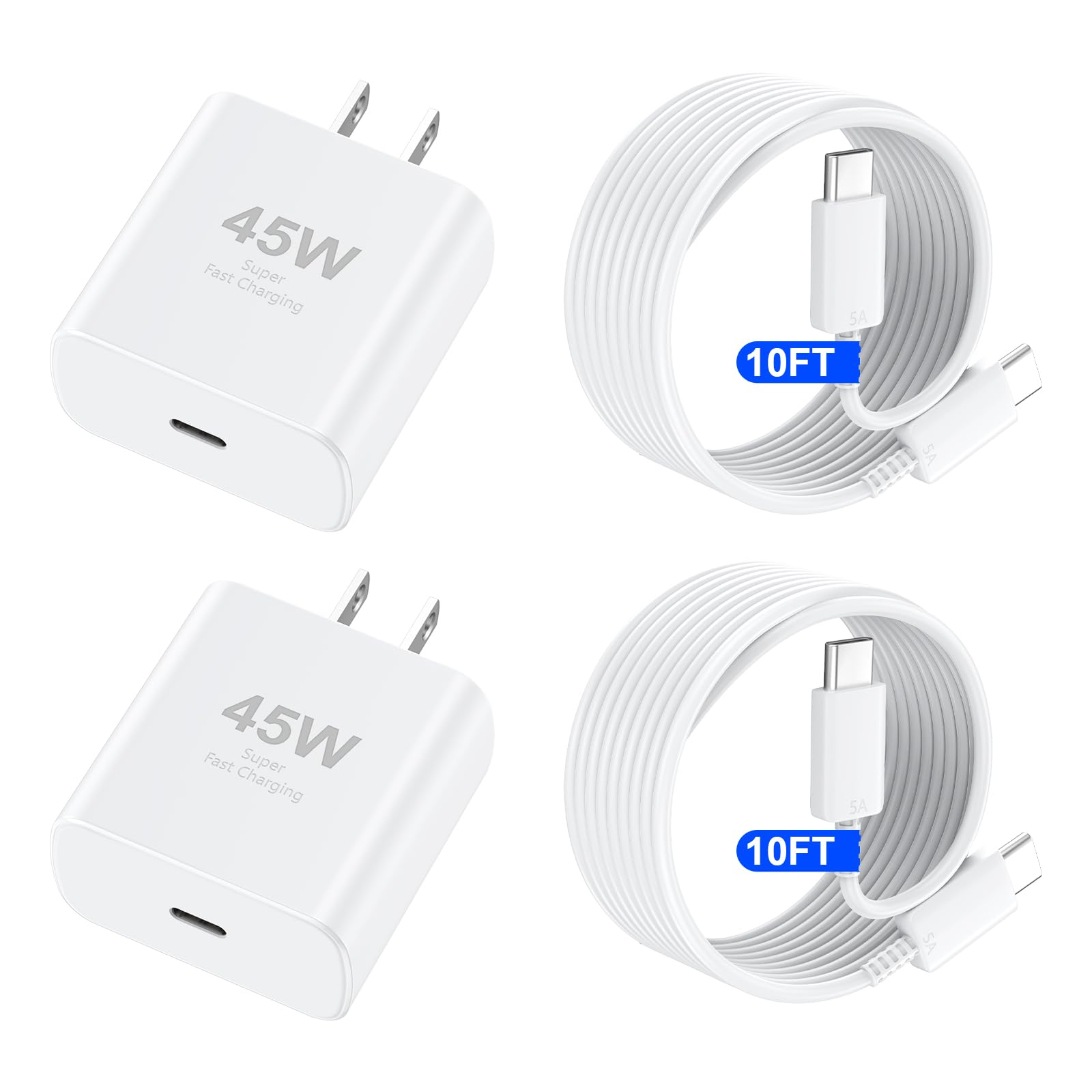 Duloch adaptador 45W vista frontal y potencia para carga rápida