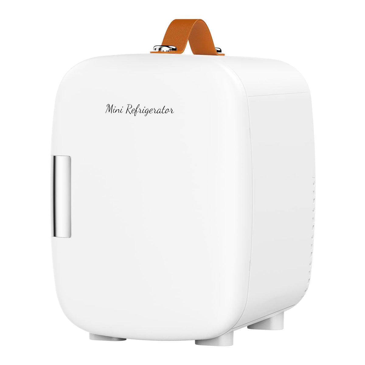 DUMOS vista frontal del mini fridge mostrando su tamaño compacto y estética elegante