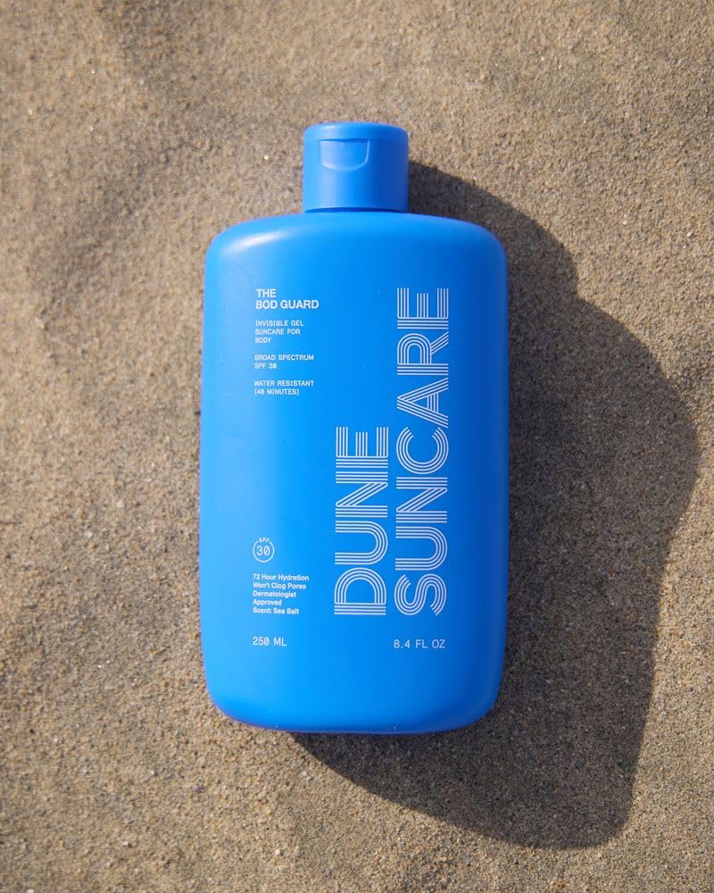 DUNE SUNCARE textura en gel del Bod Guard, absorción rápida y ligera