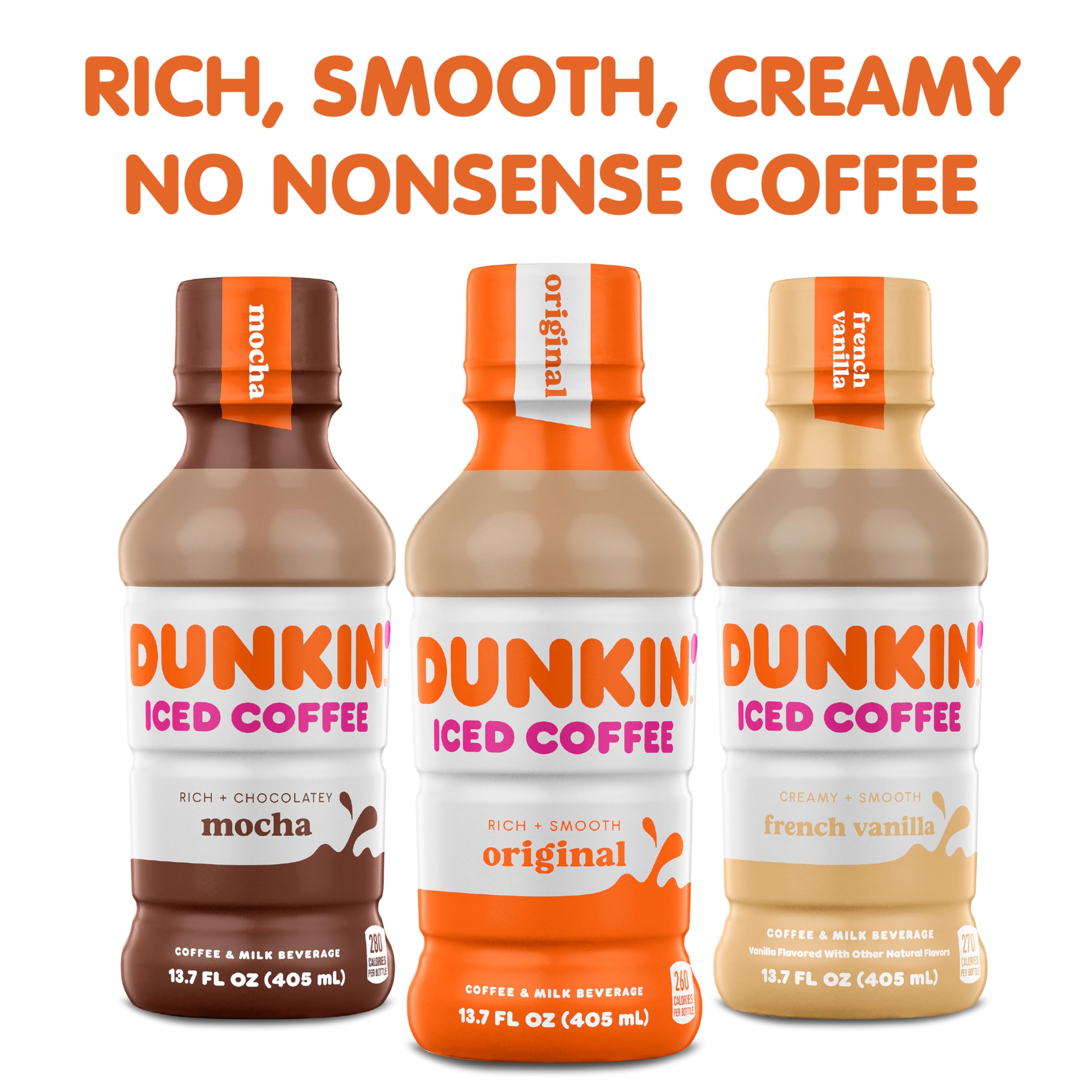Nutrition label close-up showing Dunkin' caffeine amount and ingredient information for informed choice