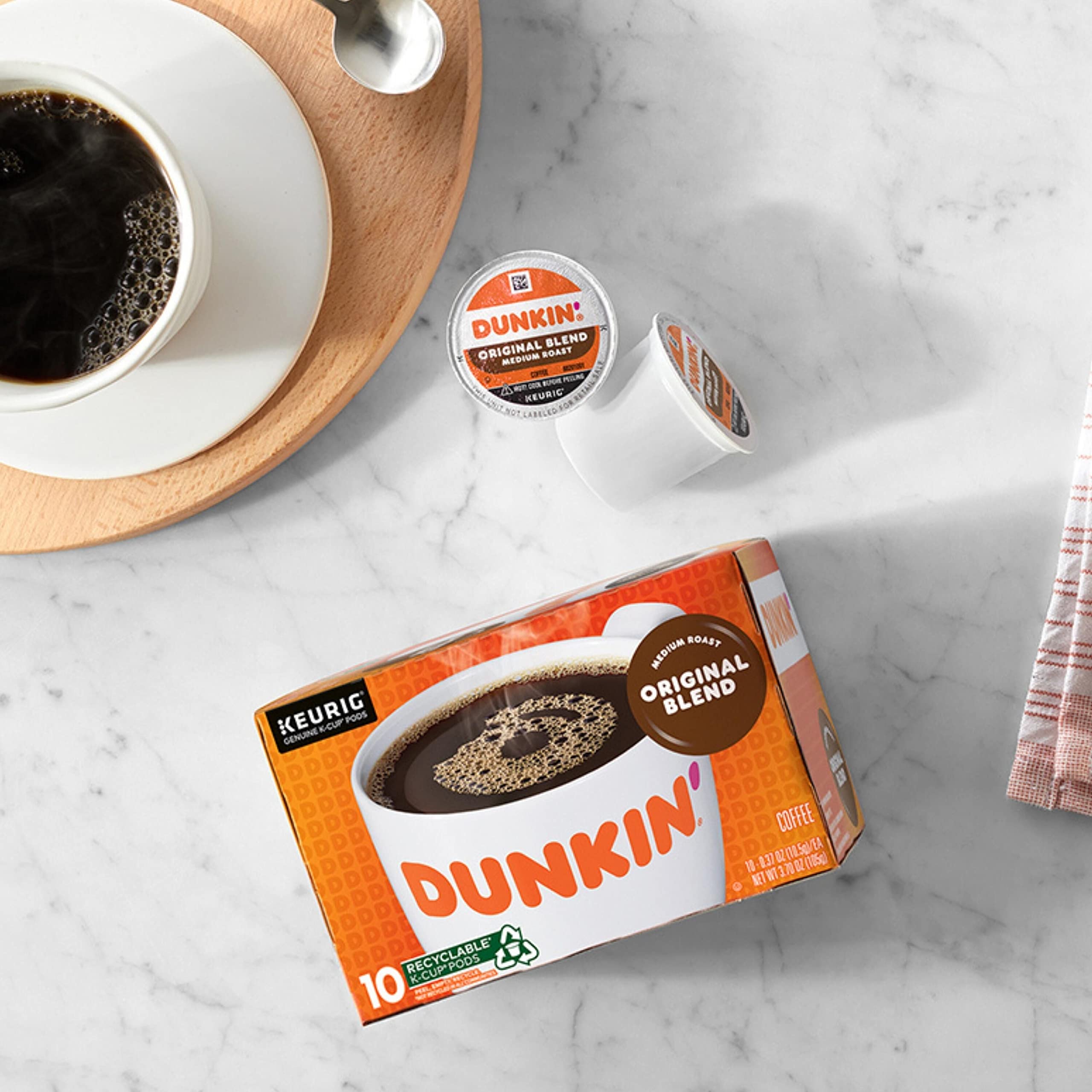 Dunkin' French Vanilla pod detail showing flavor label and sweet profile