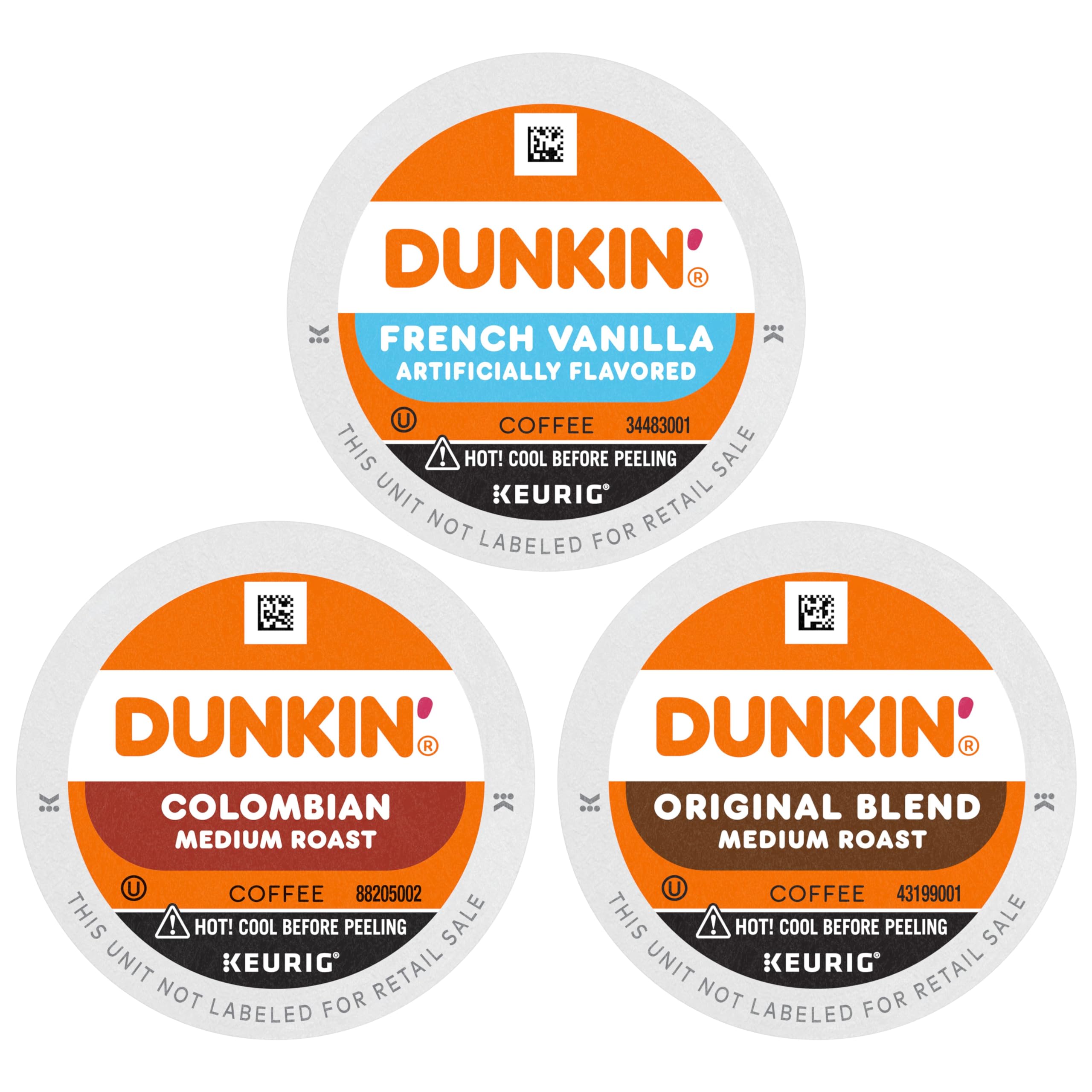 Dunkin' front packaging showing 60 pods and variety convenience
