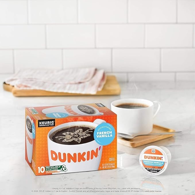 Dunkin' Original Blend pod closeup highlighting classic medium-roast aroma