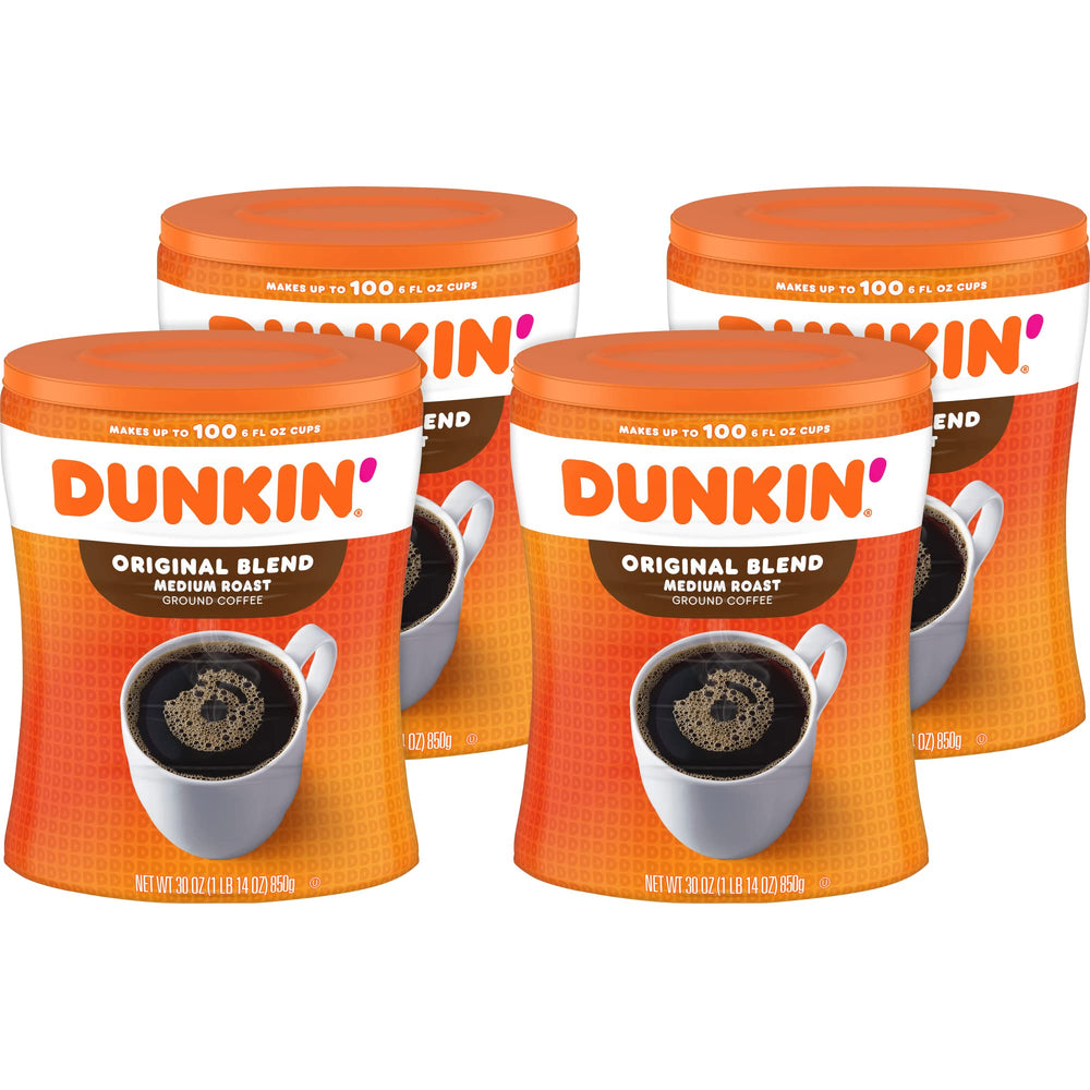 Dunkin' Original Blend grounds in pour-over dripper for reliable home brewing