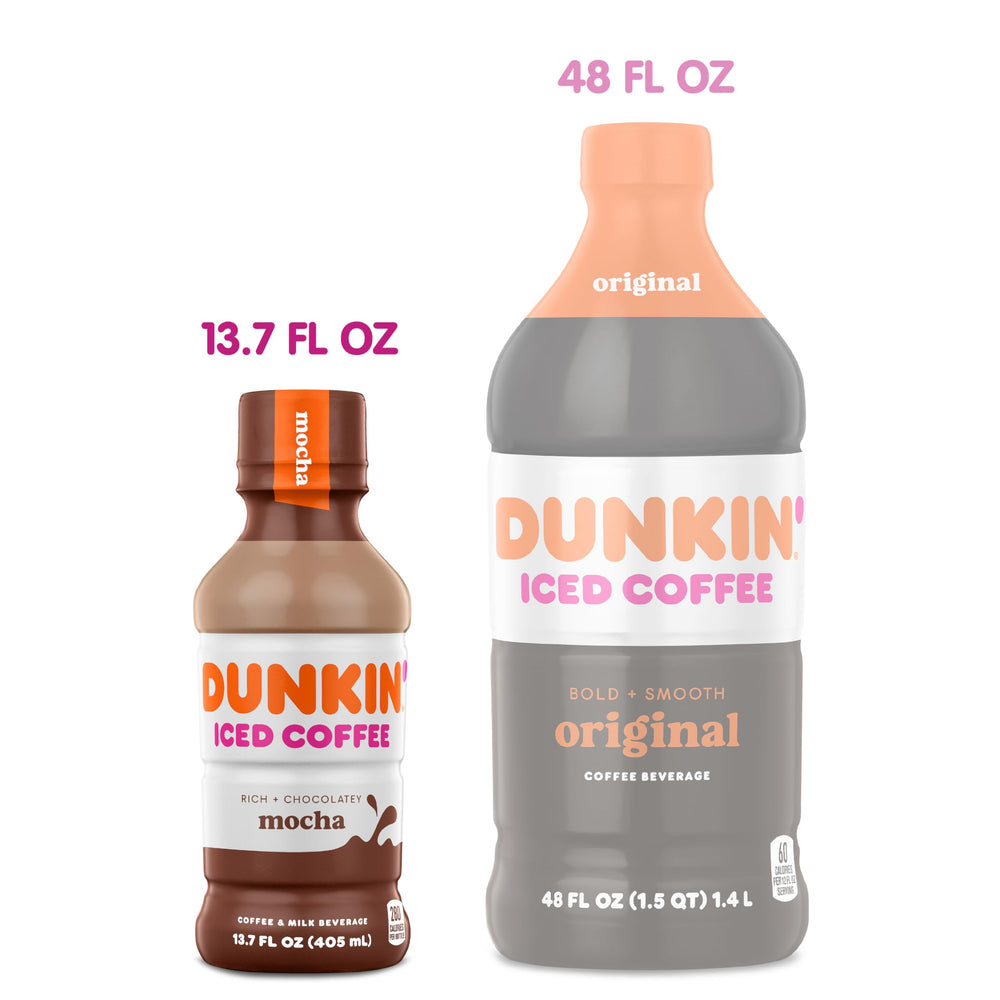 Dunkin' tamaño comparado con una mano para visualizar porción práctica y portable
