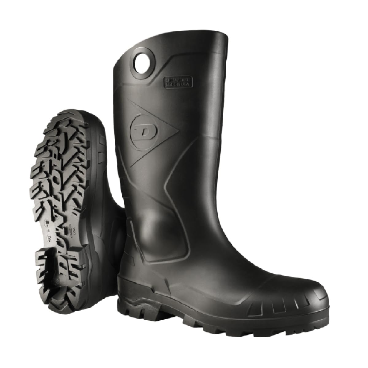 DUNLOP Chesapeake vista frontal negra mostrando diseño y ajuste cómodo