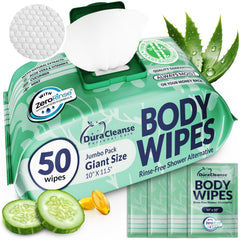 Dura Cleanse frente del paquete mostrando cantidad y tamaño XL, cómodo para llevar