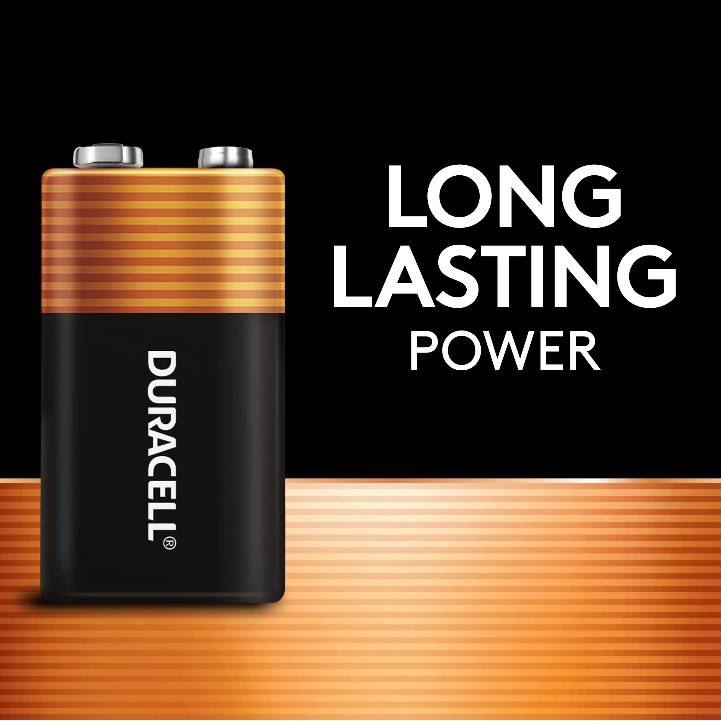Duracell primer plano de terminales 9V que muestra conexión segura y confiable