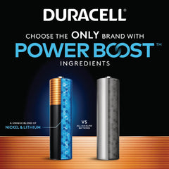 DURACELL primer plano de una pila AAA mostrando etiqueta y durabilidad