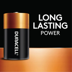Duracell close-up copper top on C battery highlighting reliable contact performance