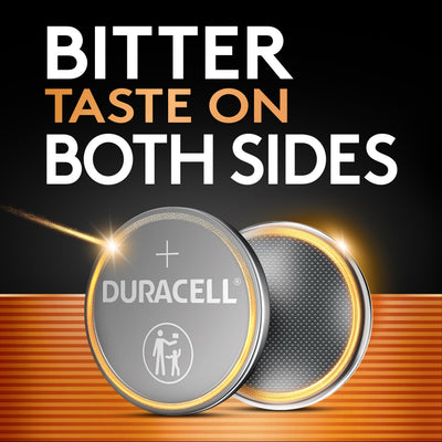 Duracell CR2032 close-up of cell surface with clear brand marking for reliability