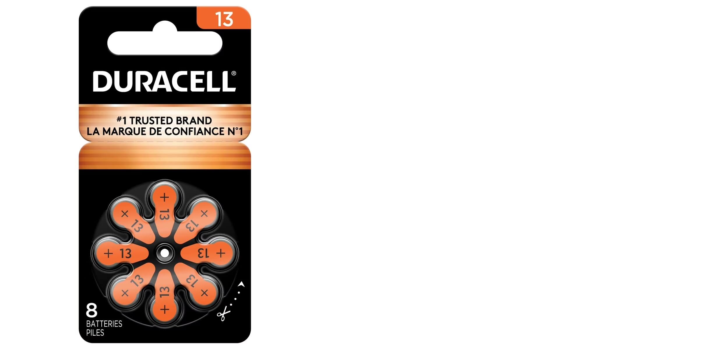 Duracell primer plano de la lengüeta extra larga, instalación más simple