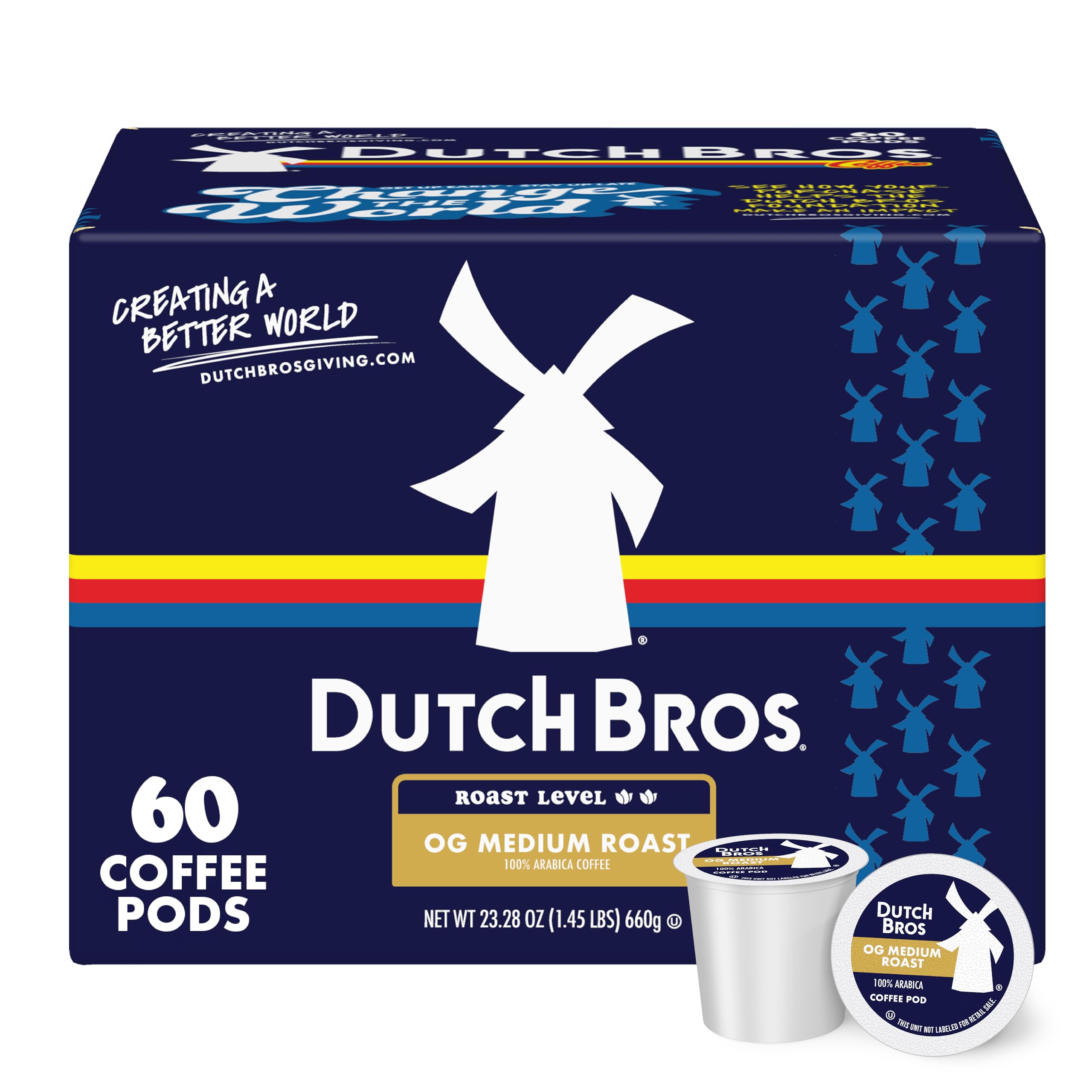 Dutch Bros cápsula frente mostrando paquete y sabor equilibrado