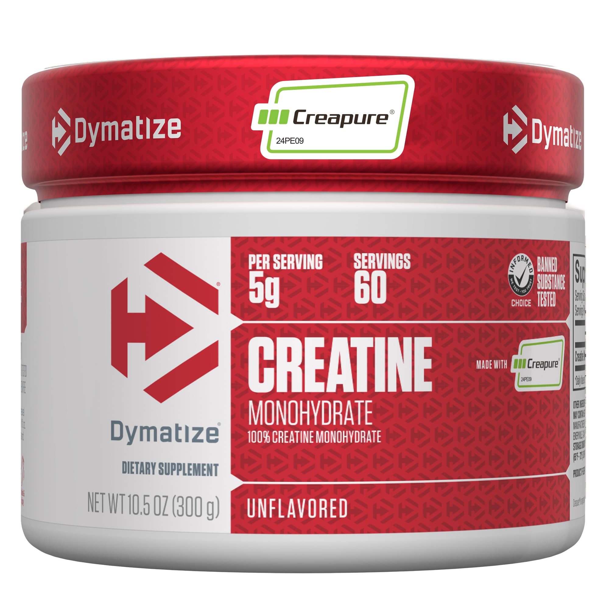 Dymatize envase frontal mostrando el producto y capacidad 300g