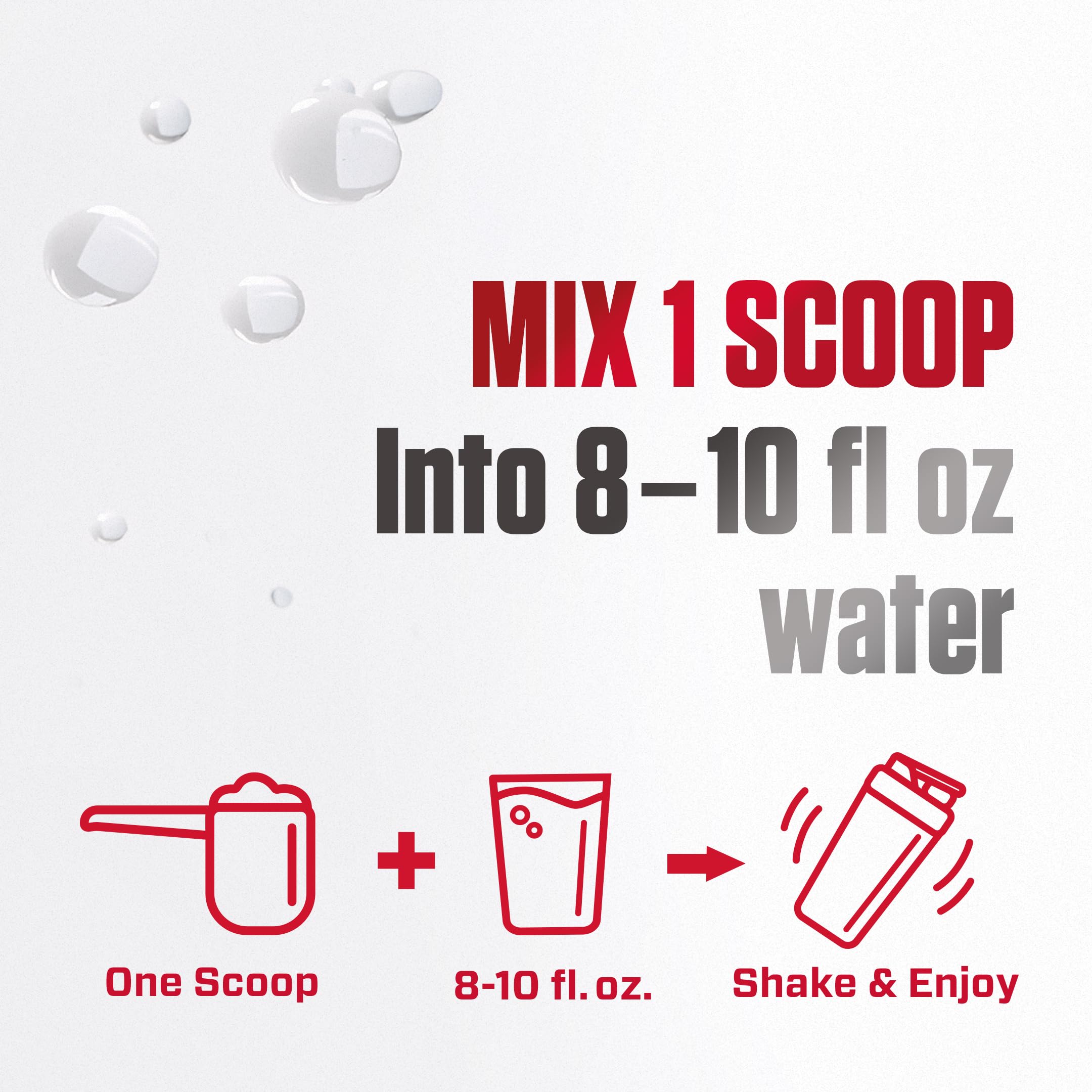 Dymatize producto junto a manos para comparar tamaño real del envase