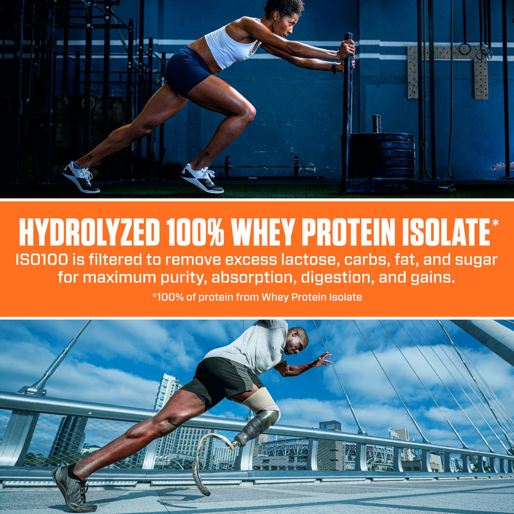 Persona en gimnasio tomando Dymatize ISO100, energía y recuperación práctica