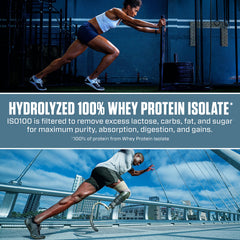 Dymatize ISO100 chocolate peanut butter swirl illustrating rich flavor and appeal