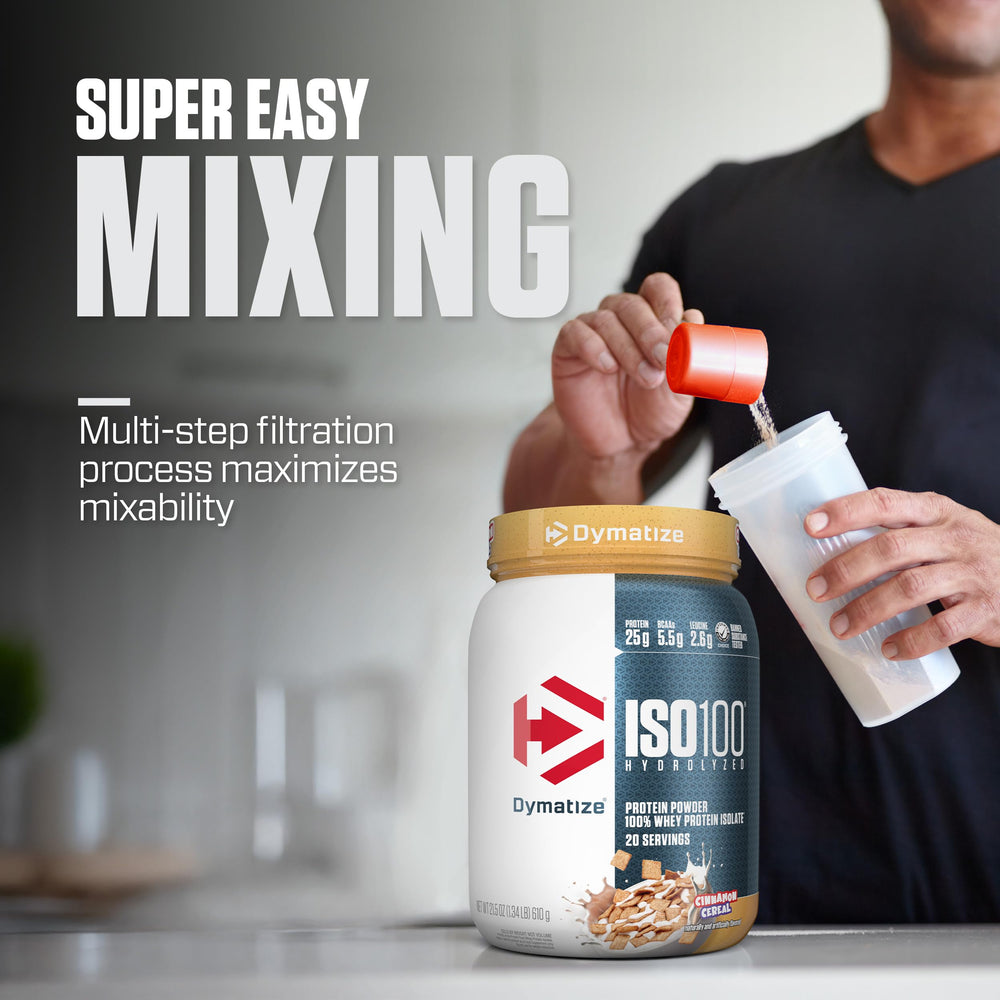 Dymatize ISO100 etiqueta nutricional y lista de ingredientes que ayuda a elegir según macros