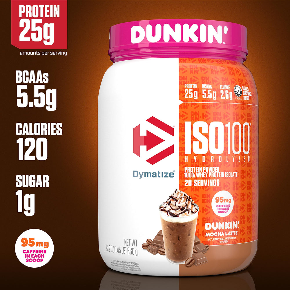 Dymatize ISO100 powder texture close-up showing fine mixability benefit
