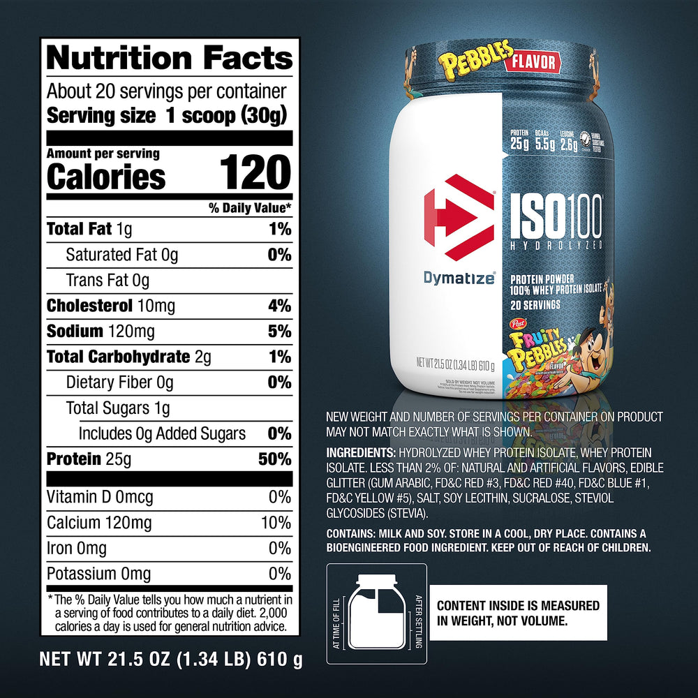 Dymatize ISO100 powder pouring into shaker showing quick preparation convenience
