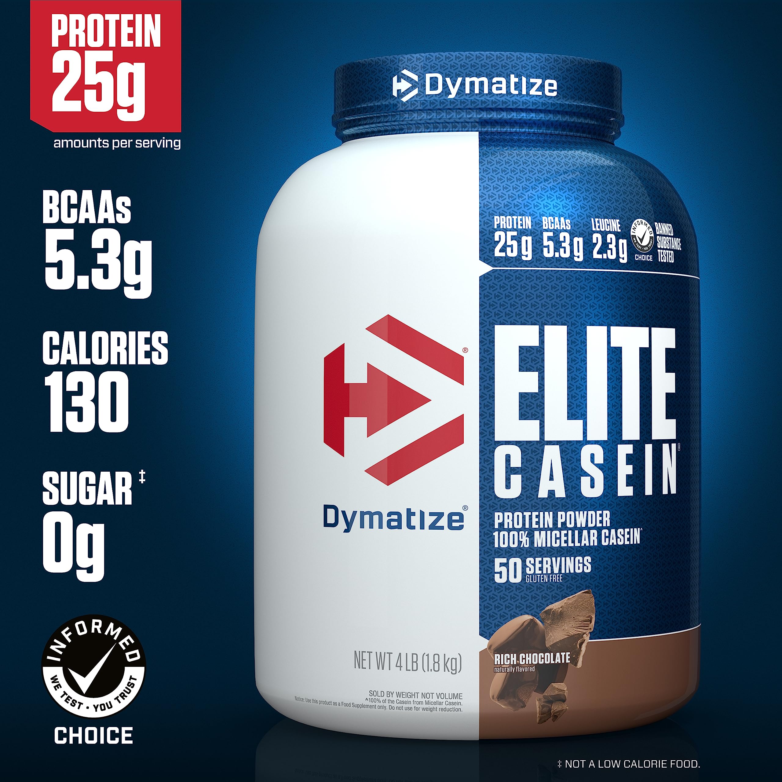 Dymatize textura del polvo en primer plano resaltando mezcla suave