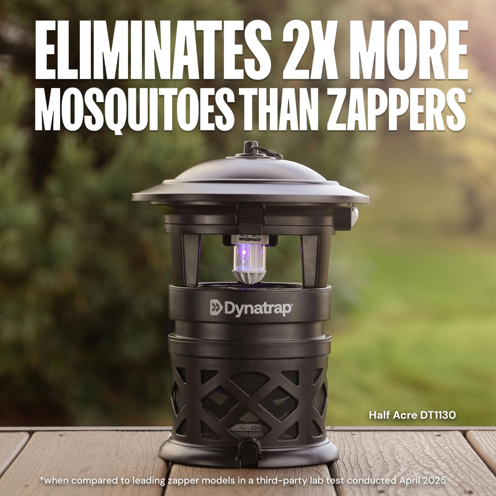 DynaTrap LED bulb detail highlighting long-life lure technology for continuous attraction