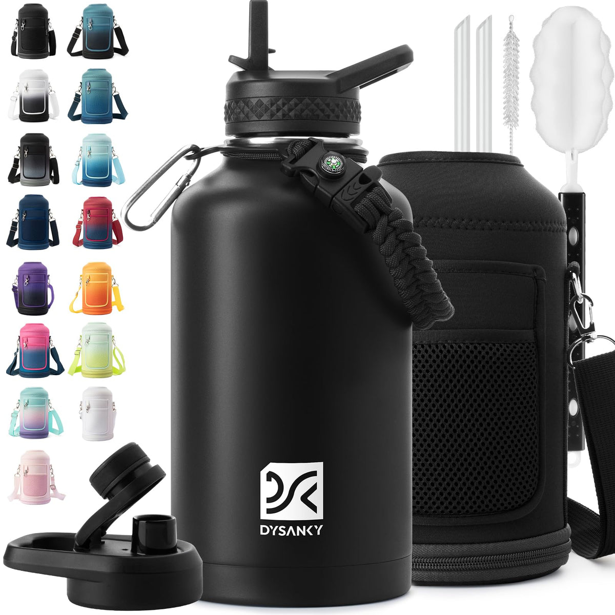 DYSANKY botella frontal mostrando diseño y capacidad, ideal para excursiones