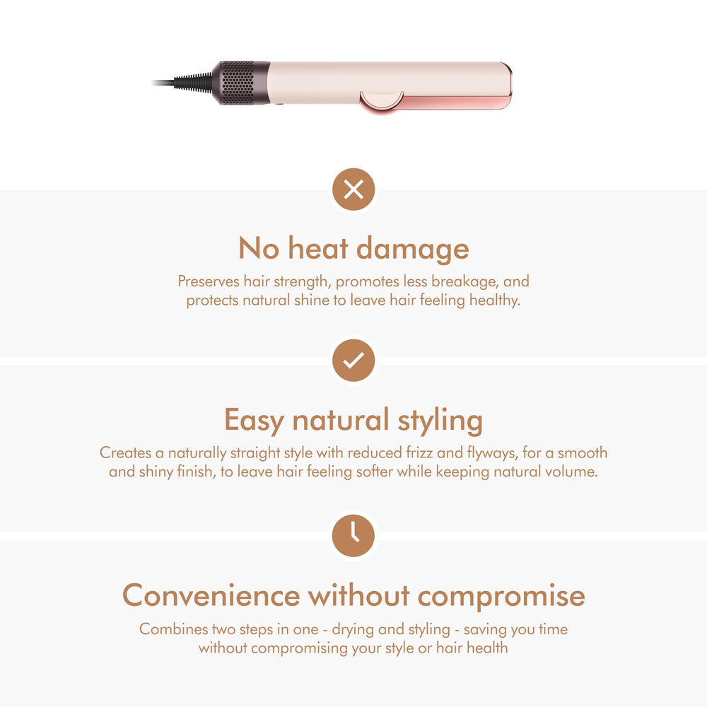 Dyson Airstrait etiqueta edición limitada Ceramic Pink Rose Gold como detalle premium