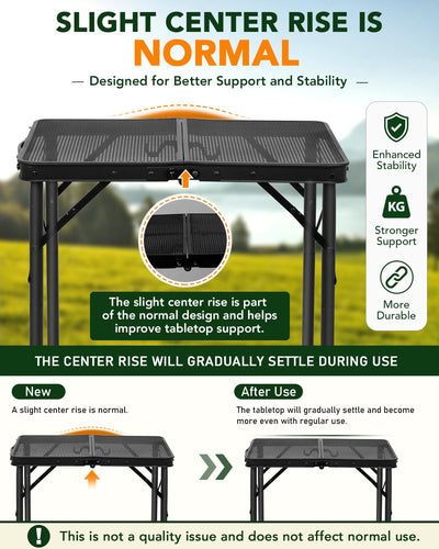 E EASTSTORM outdoor lifestyle scene with table used for camping meal prep