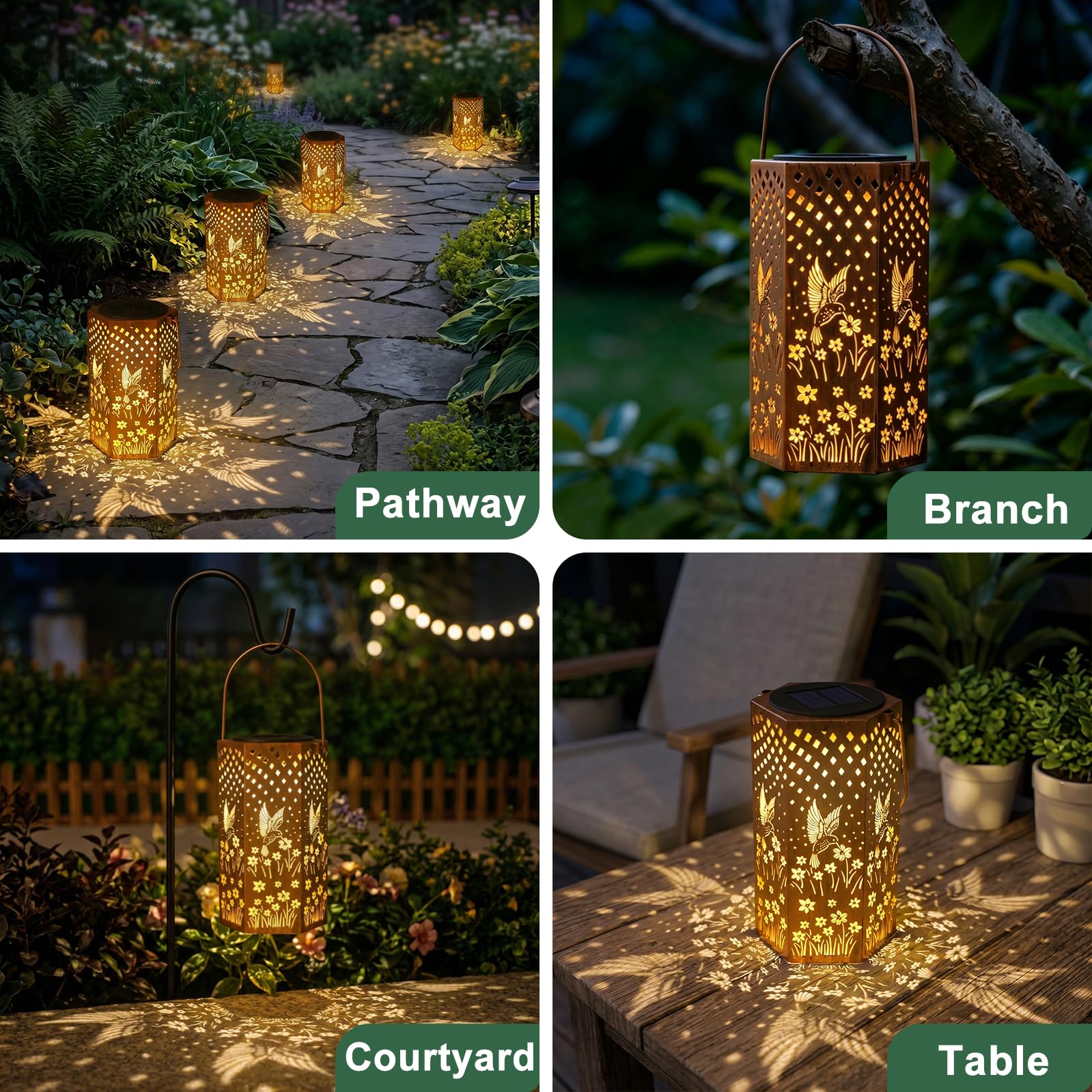 Eandisom farol sobre mesa creando luz cálida para cenas al aire libre